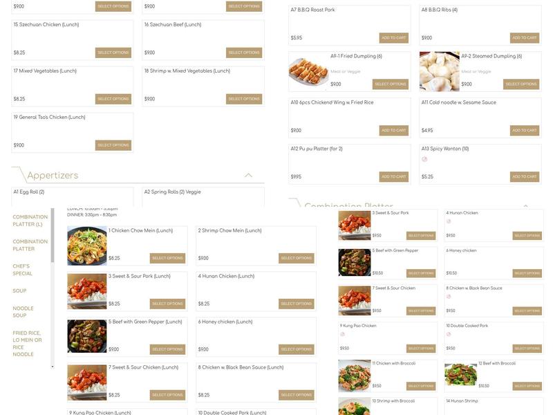 Mandarin Express Chinese Menu