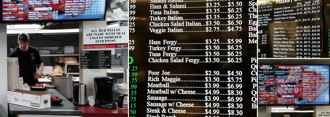 Luiggi's Pizzeria Menu