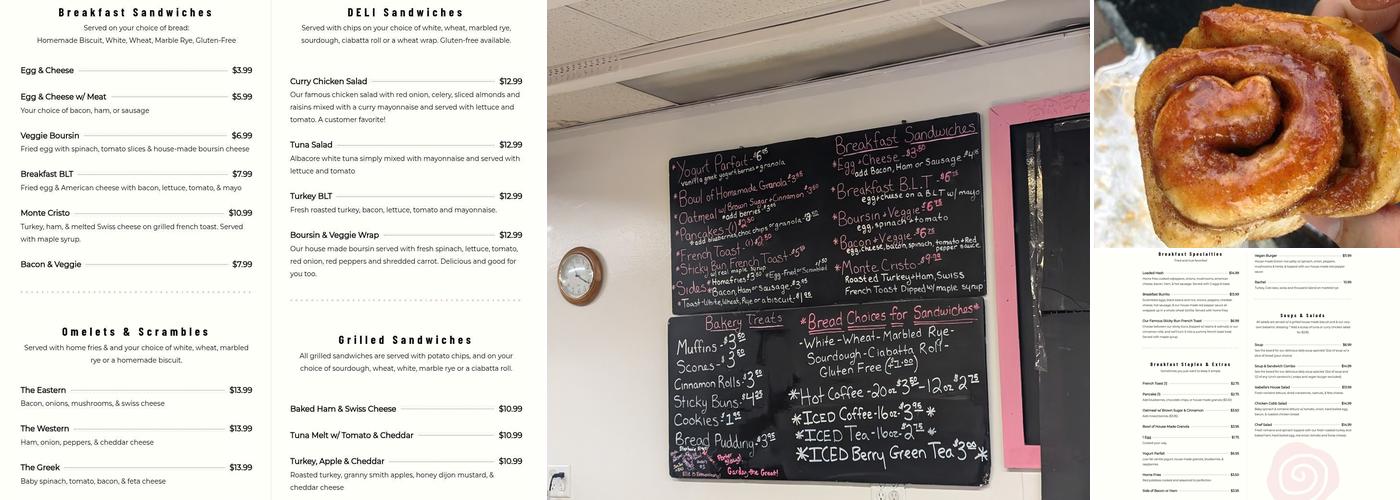 Isabella's Café & Bakery Menu