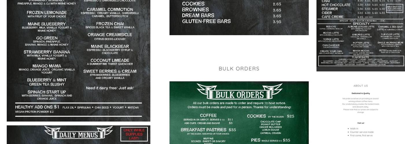 Cafe Creme Menu