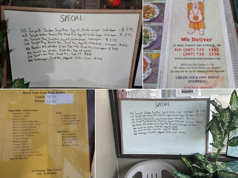 Oriental Restaurant Menu