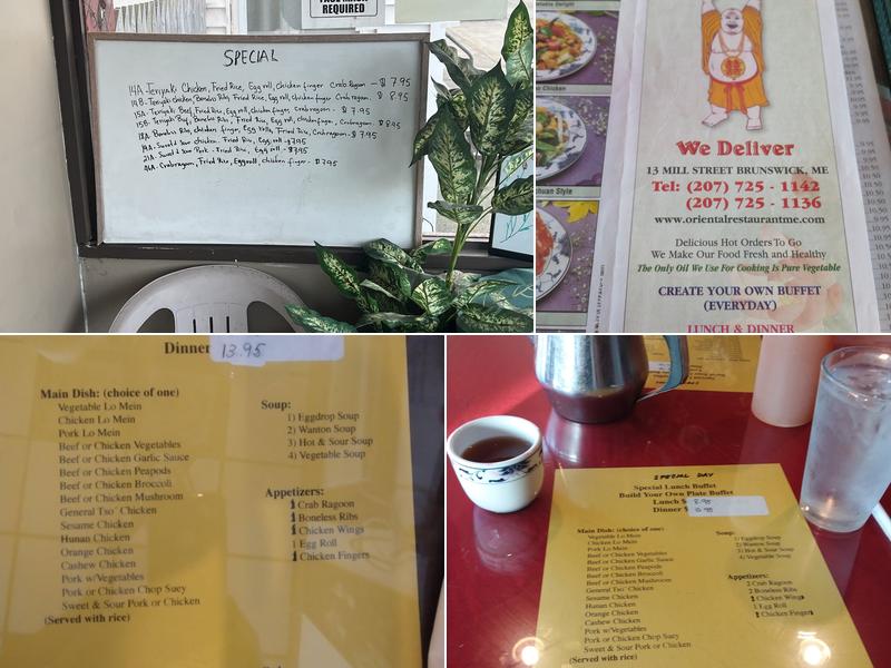 Oriental Restaurant Menu