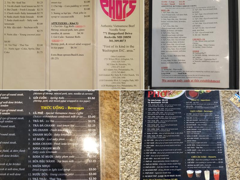 Pho 75 Menu