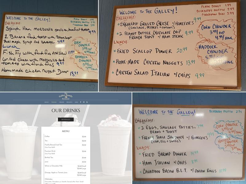 Galley Restaurant Menu