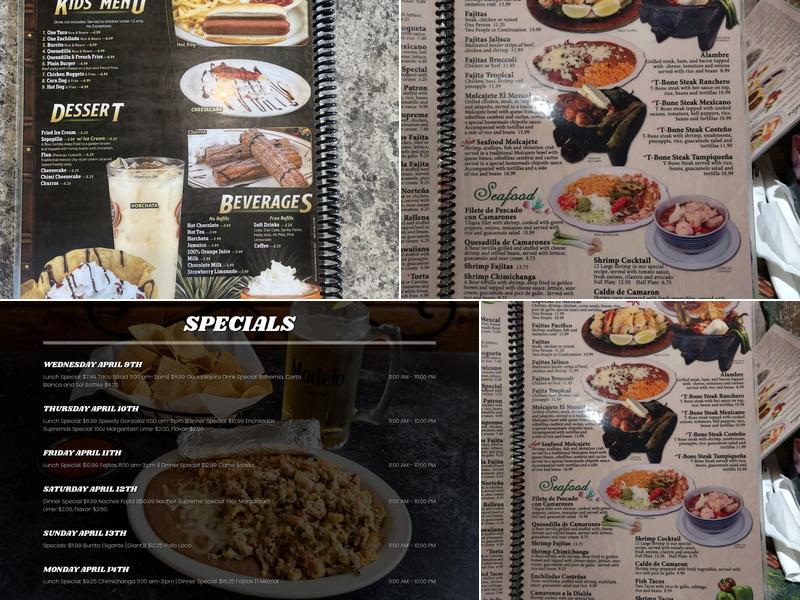 El Mezcal Restaurant Menu