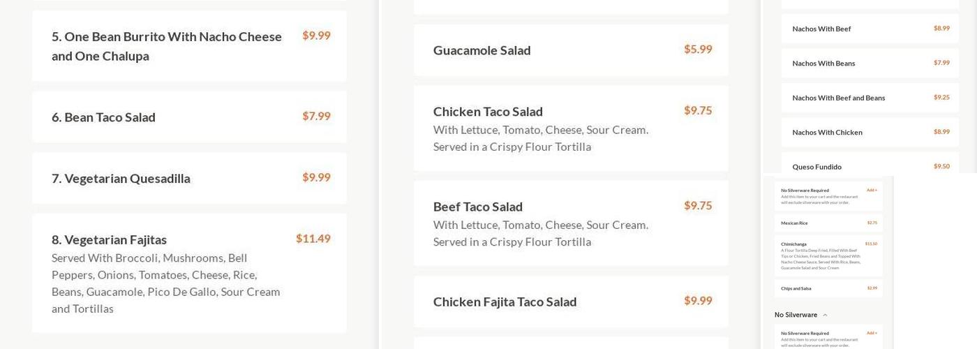 Los Charros Menu