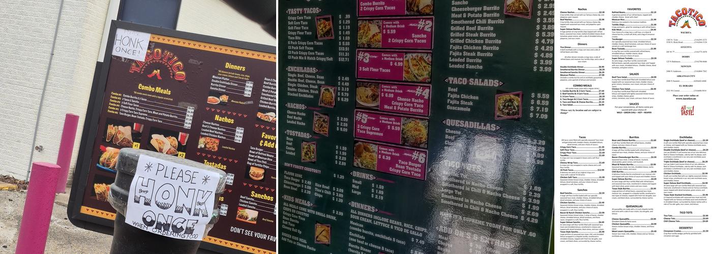 Taco Tico Menu