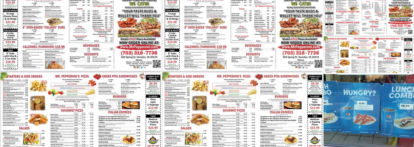 Mr.Pepperoni Pizza Herndon Menu
