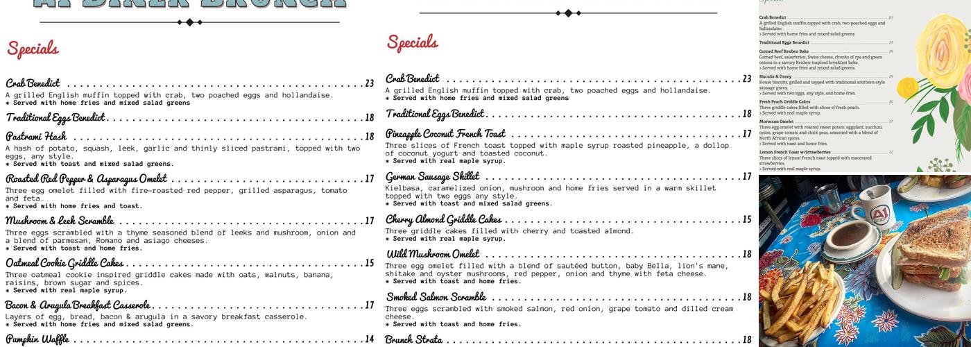 A1 Diner Menu