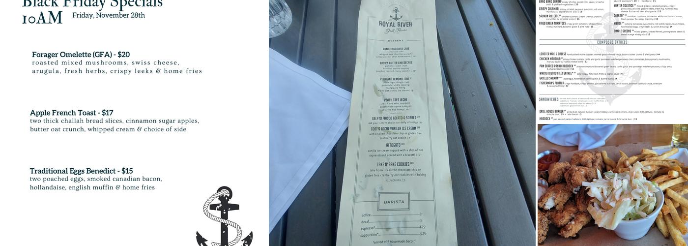 Royal River Grill House Menu