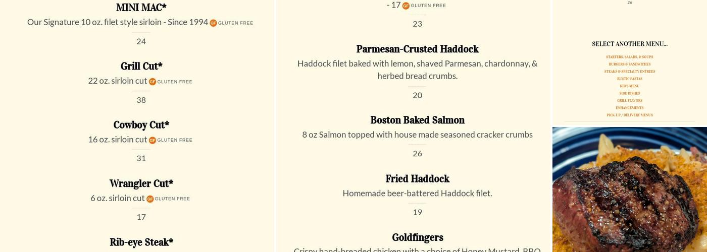 Mac's Grill Menu