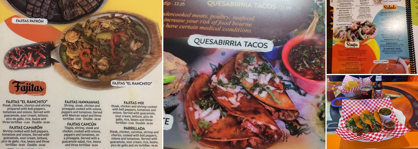 El Ranchito Menu