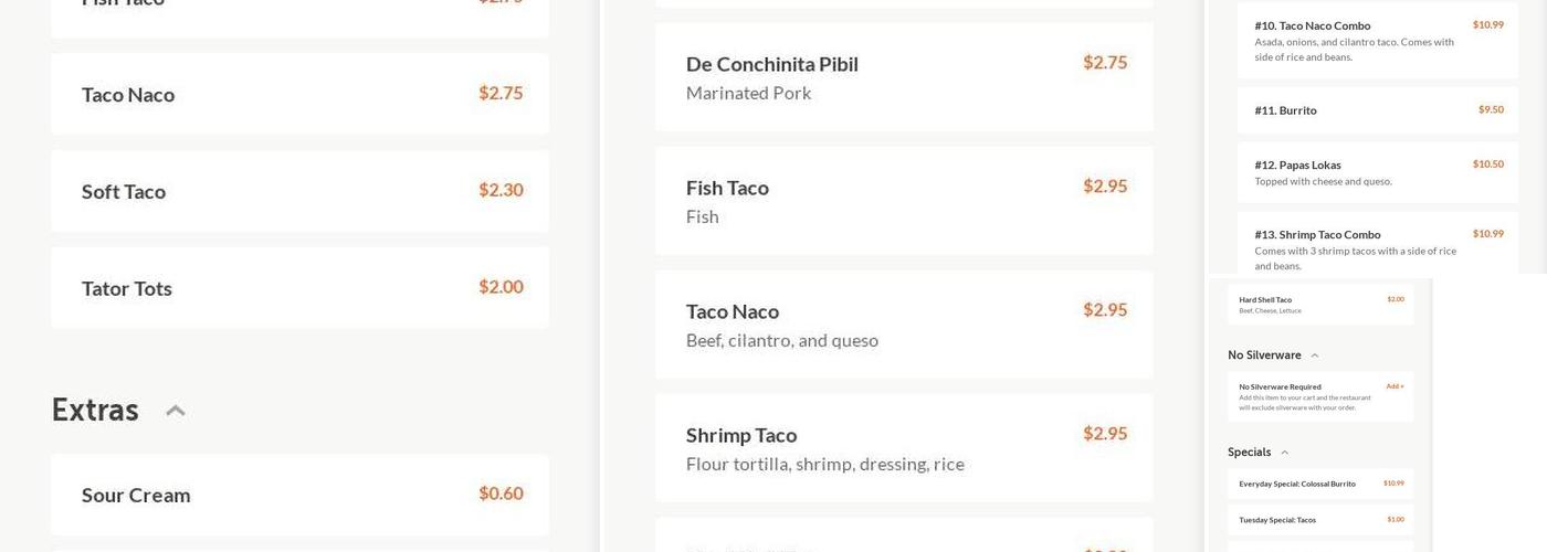 El Taquito Express Menu