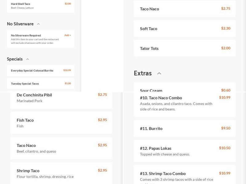 El Taquito Express Menu