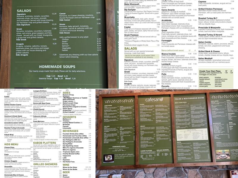 Cafesano Menu