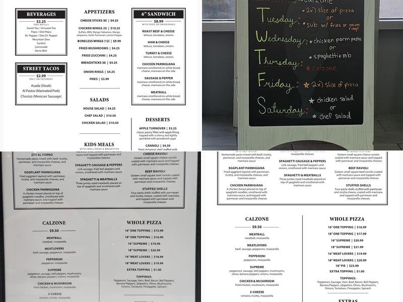 David's Pizza Menu