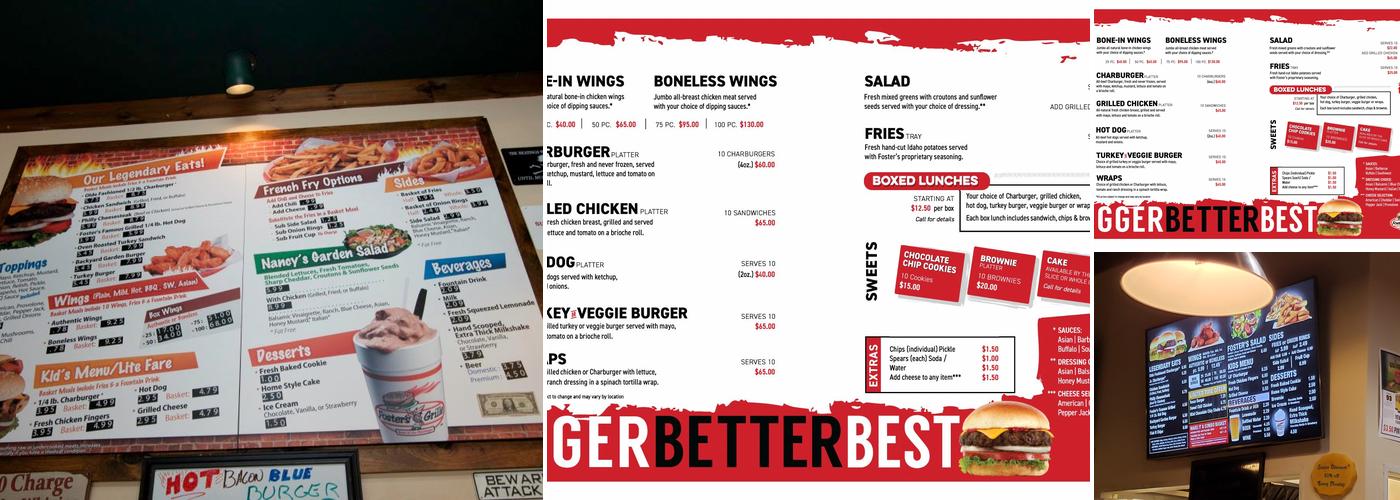 Foster's Grille Menu