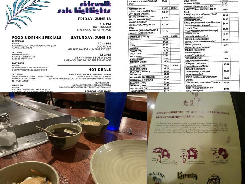 Kiku Japanese Steak House Menu