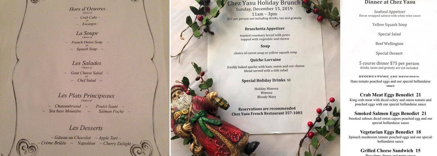 Chez Yasu Menu