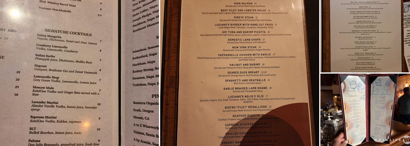 Luciano's Menu