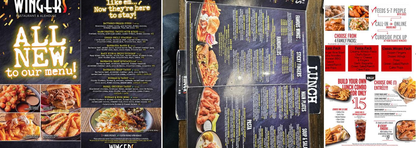 WINGERS Restaurant Menu