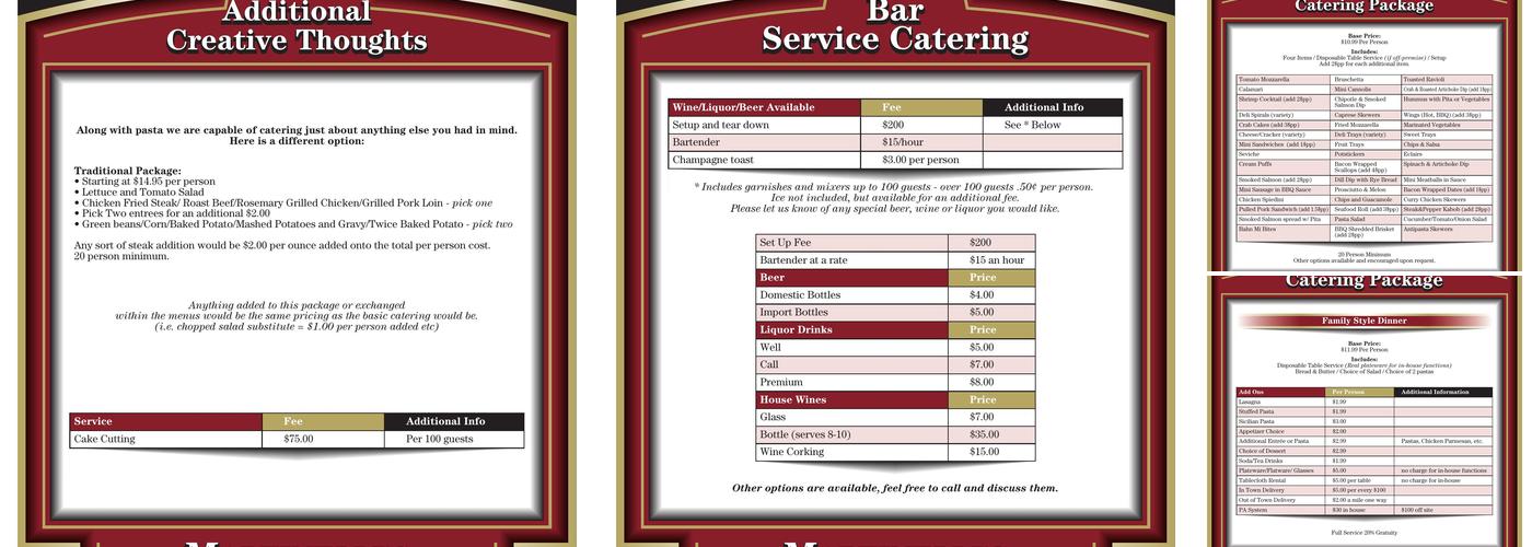 Martinelli's Little Italy Menu