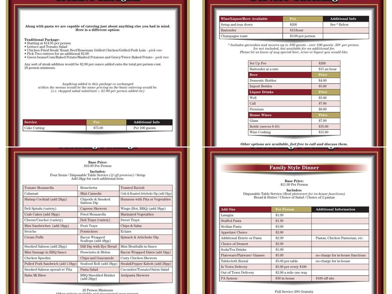 Martinelli's Little Italy Menu