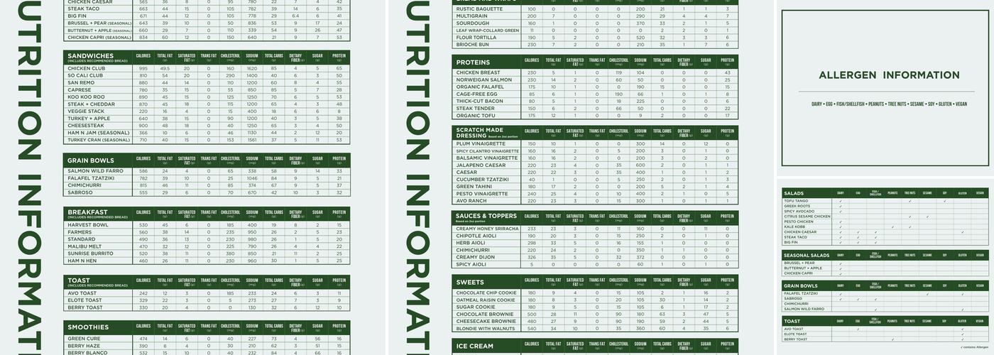 Sweet Leaf Menu