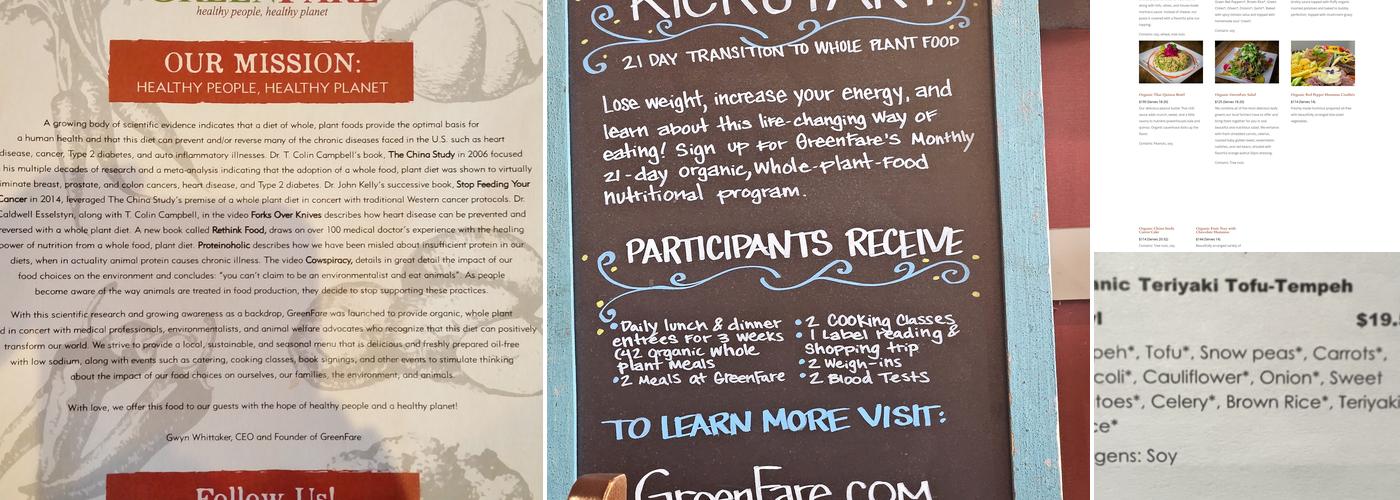 GreenFare Organic Cafe Menu