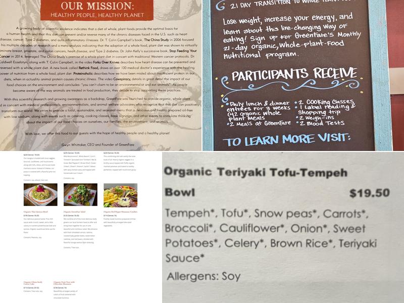 GreenFare Organic Cafe Menu