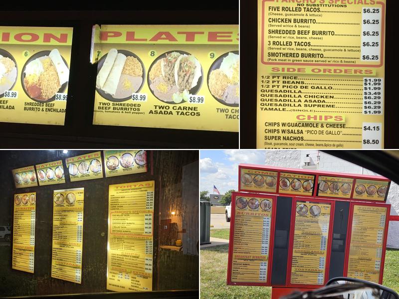 Pancho's Mexican Food Menu