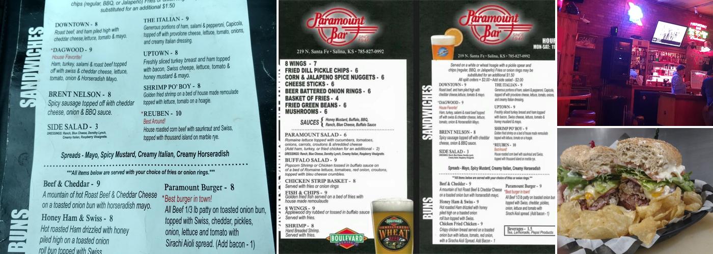 Paramount Bar Menu