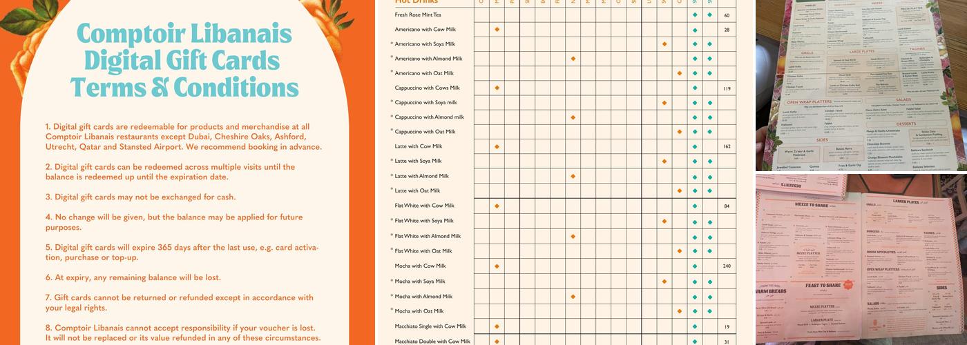 Comptoir Libanais South Kensington Menu