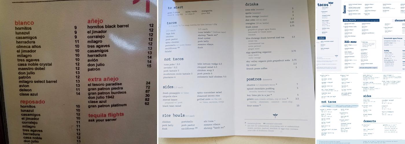 bartaco Menu