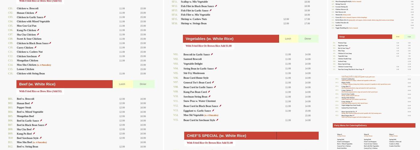Chopsticks Menu