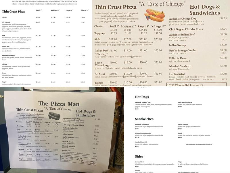 The Pizza Man Menu