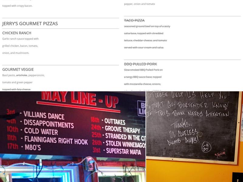 Jerry's Bait Shop Menu