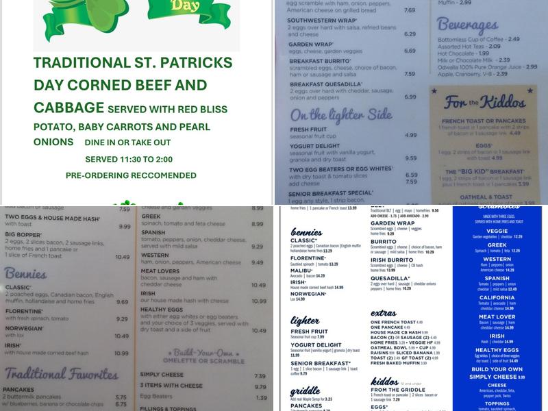 Bernie's Foreside / Mister Bagel Menu