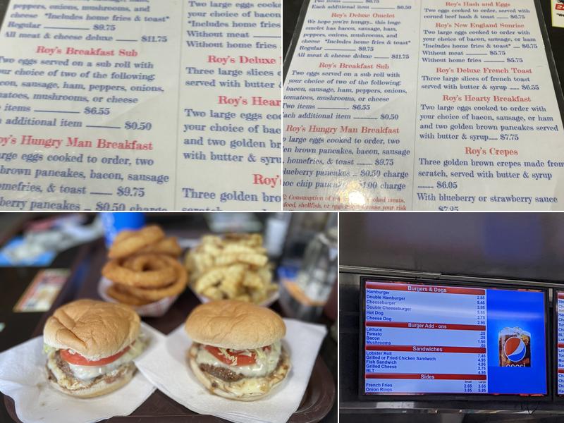 Roy's All Steak Hamburgers Menu