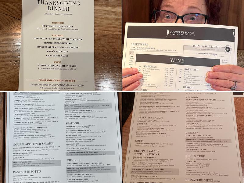 Cooper's Hawk Winery & Restaurant- Reston Menu