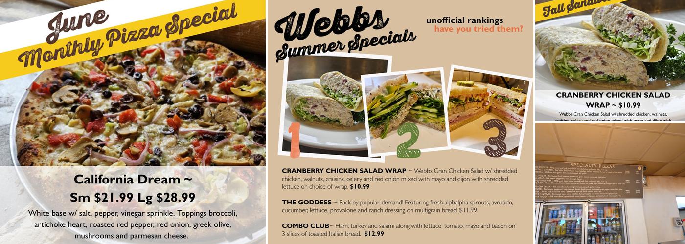 Webb's Mills Eats and Craft Brews Menu