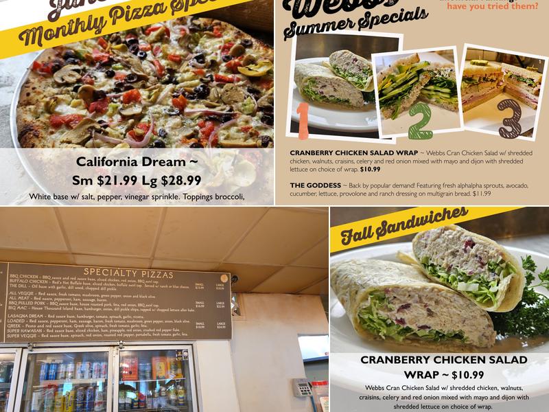 Webb's Mills Eats and Craft Brews Menu