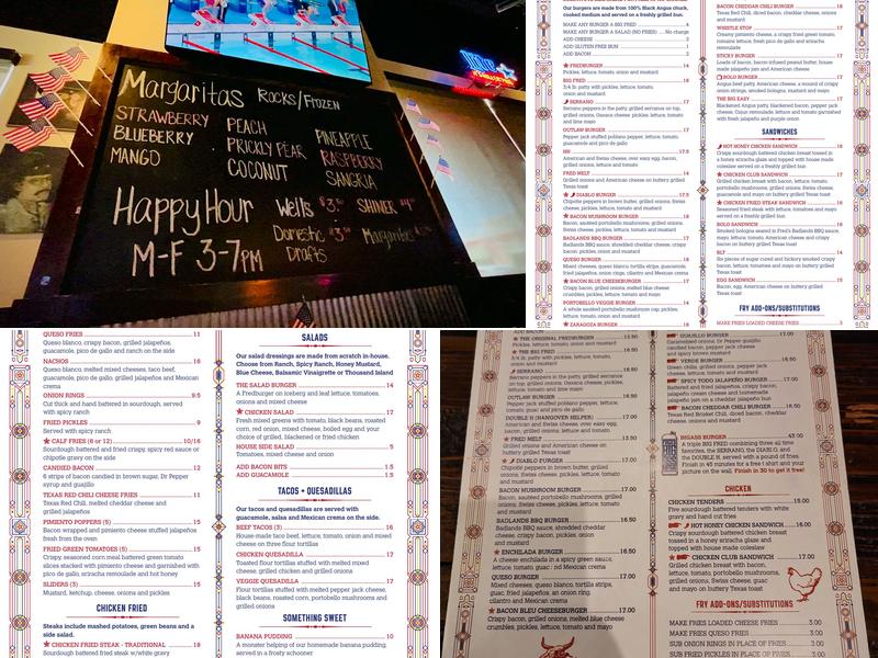 Fred's Texas Cafe - Western Center Menu