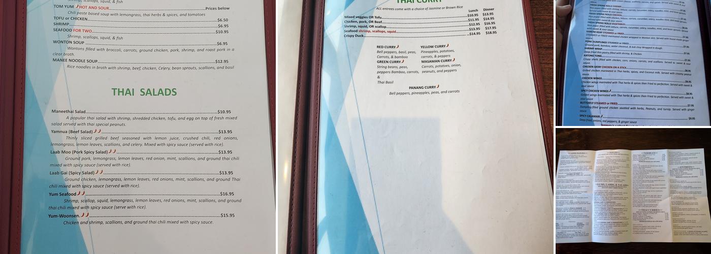 Manee Thai Menu