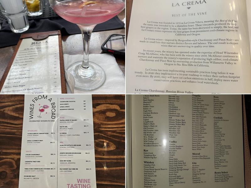 Reata Restaurant Menu