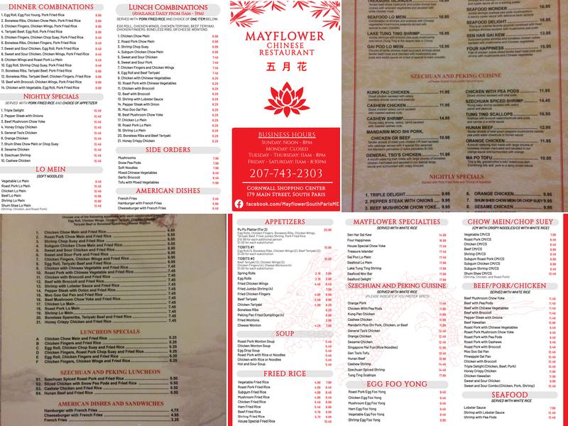 Mayflower Menu
