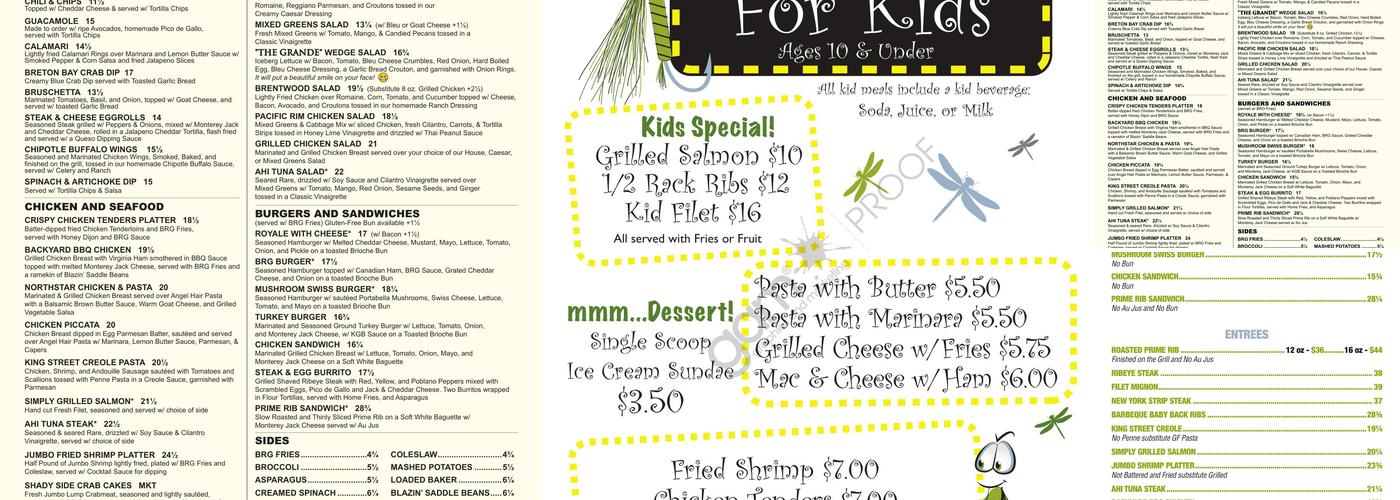 Blue Ridge Grill Menu