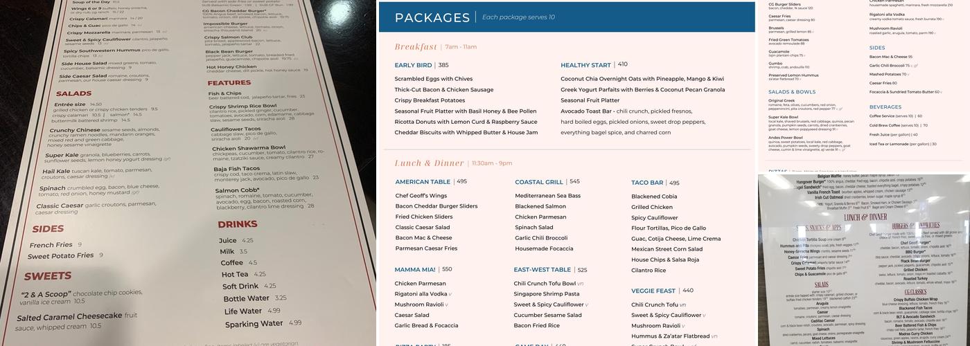 Chef Geoff's Menu