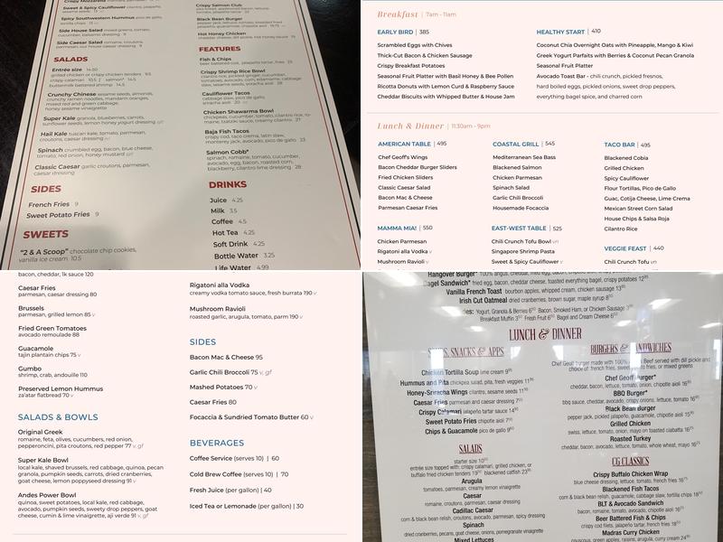 Chef Geoff's Menu