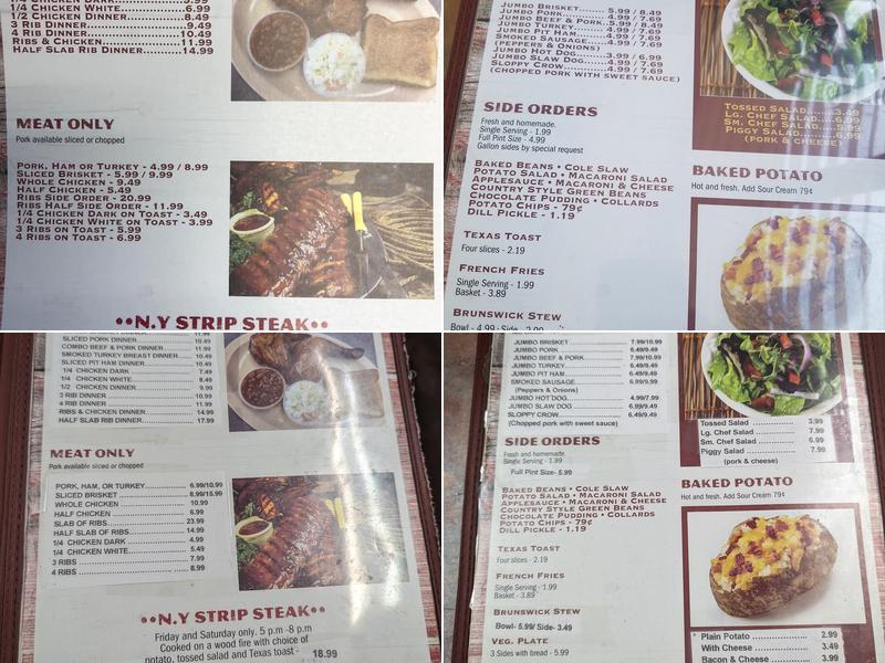 Old Crow Real Pit Bar-B-Q Menu